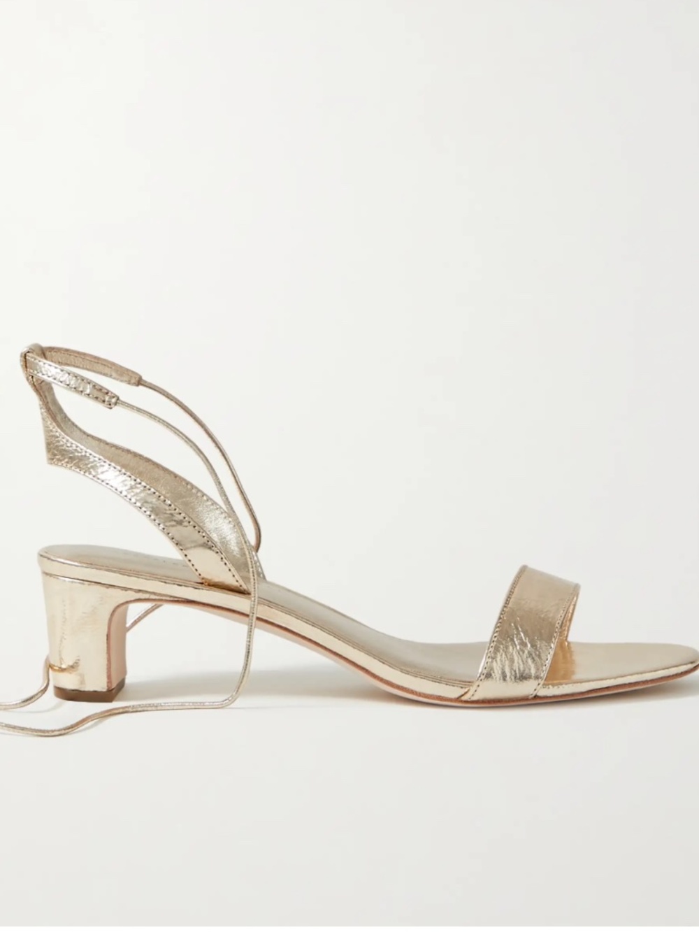 LOEFFLER RANDALL Jackie metallic crinkled-leather sandals